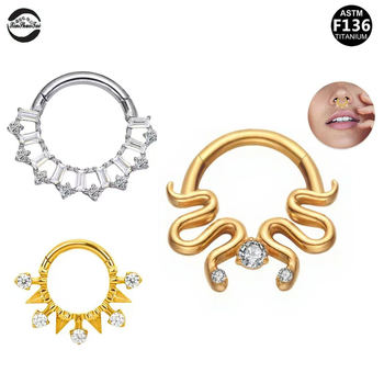 Nosni prsten s resicama od G23 titanija, unisex geometrijski dizajn, elektroplatiranje piercing nakit