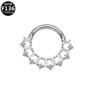 Nosni prsten s resicama od G23 titanija, unisex geometrijski dizajn, elektroplatiranje piercing nakit