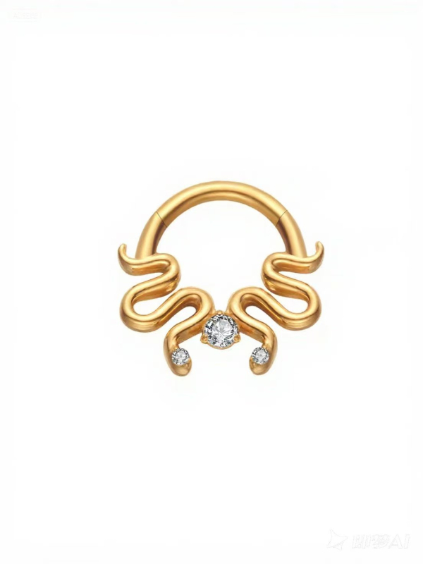 Nosni prsten s resicama od G23 titanija, unisex geometrijski dizajn, elektroplatiranje piercing nakit