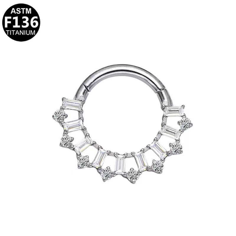 Nosni prsten s resicama od G23 titanija, unisex geometrijski dizajn, elektroplatiranje piercing nakit