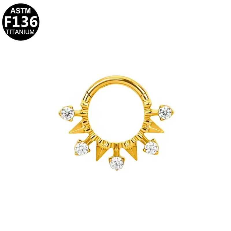 Nosni prsten s resicama od G23 titanija, unisex geometrijski dizajn, elektroplatiranje piercing nakit