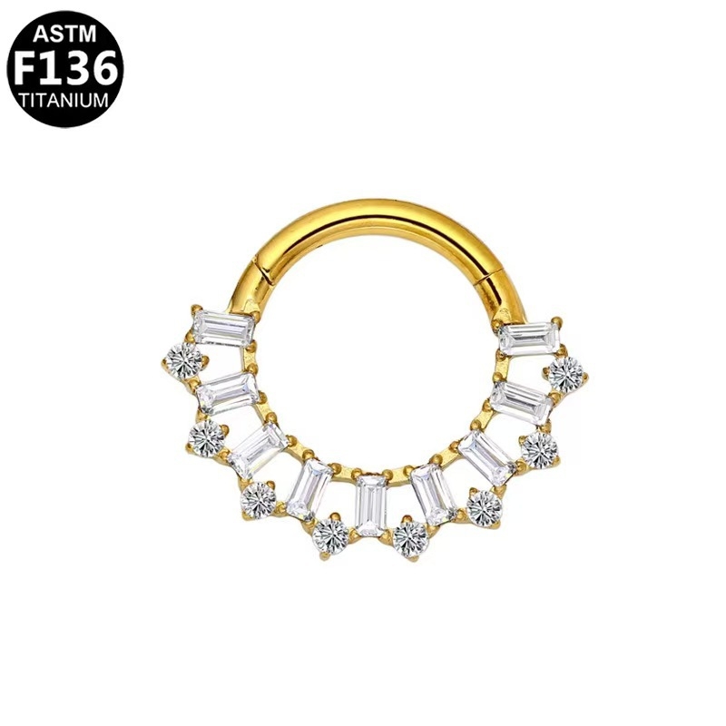 Nosni prsten s resicama od G23 titanija, unisex geometrijski dizajn, elektroplatiranje piercing nakit