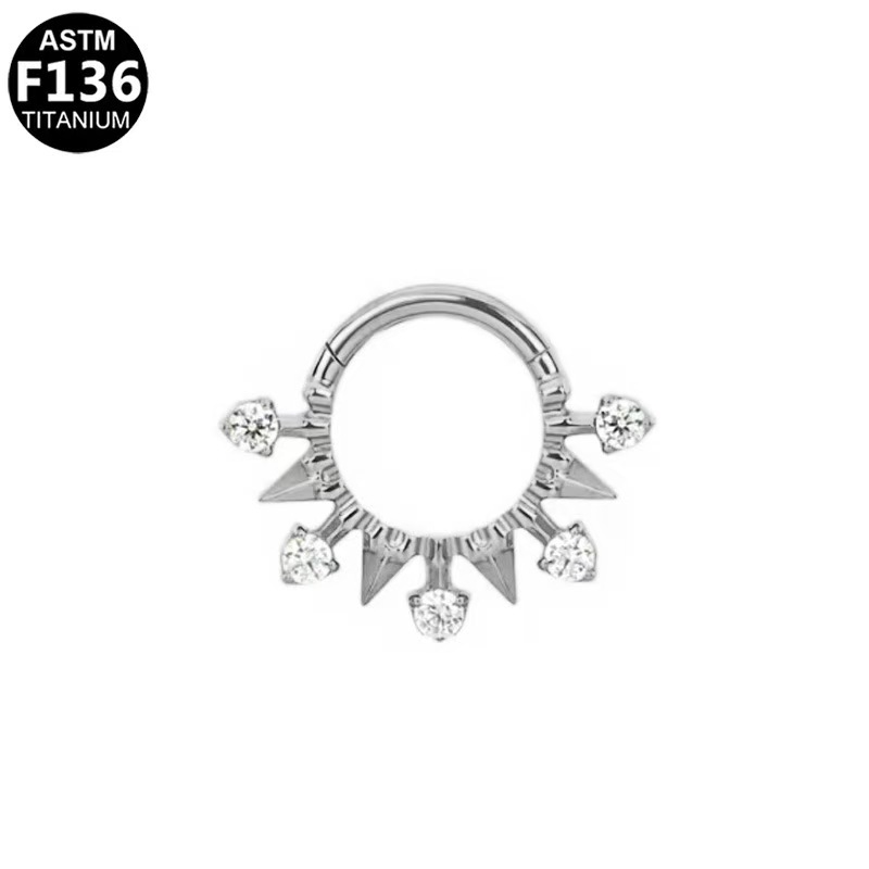 Nosni prsten s resicama od G23 titanija, unisex geometrijski dizajn, elektroplatiranje piercing nakit