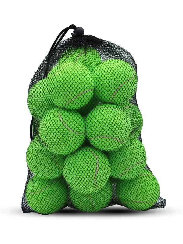 Teniso kamuolys treniruotėms, logotipo spausdinimo galimybė, pakuotė tinkliniame maišelyje, medžiaga: cheminė pluoštas, kilmė: Zhejiang, pritaikymas įmanomas