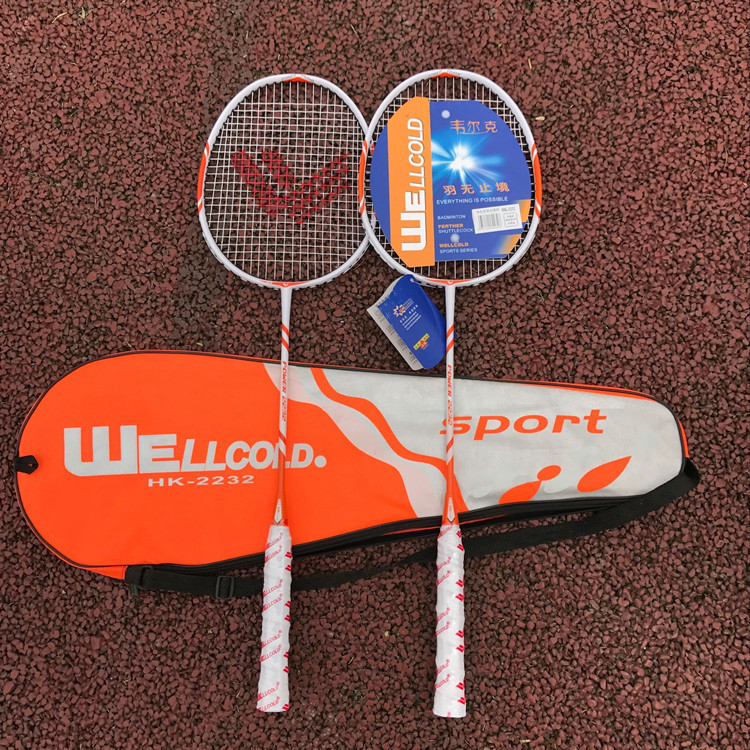 Welker HK2232 badmintonireket, alumiiniumist raam, nailonist strings, kaal 85–89 g, käepideme paksus G4, horisontaalne löök