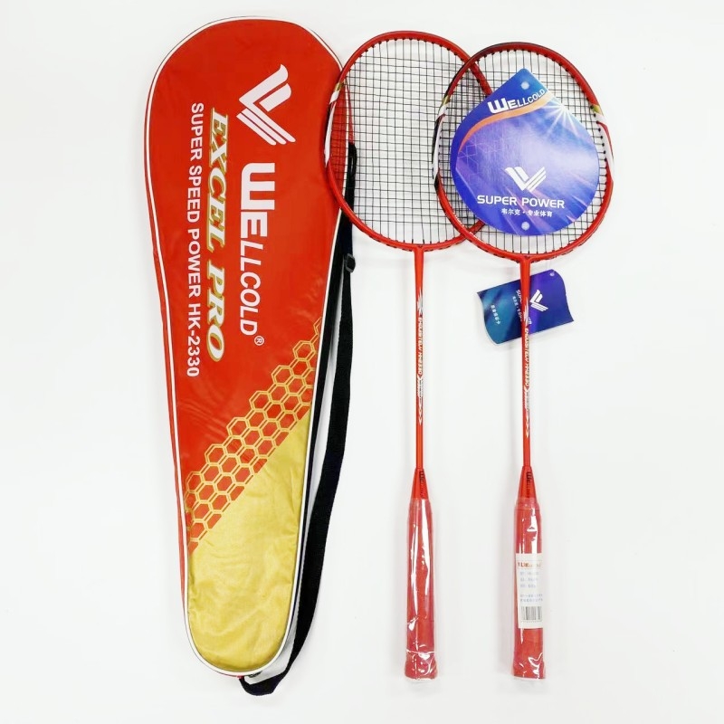 Welker HK2232 badmintonireket, alumiiniumist raam, nailonist strings, kaal 85–89 g, käepideme paksus G4, horisontaalne löök