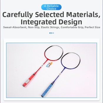 Leopard badmintonireket kotiga, raami koostis: raua sulam, kaal 95–100 g, otsene löök, polüestertugevõrk, käepideme paksus G5