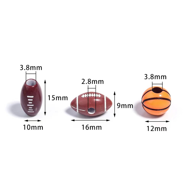 Akrilne perle za DIY narukvice – baseball, košarka, odbojka, ragbi, tenis, materijal za izradu nakita