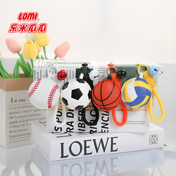 PU kožni privjesak za ključeve s pamukom – motivi košarke, nogometa i odbojke, privjesak za torbu, japansko-korejski stil