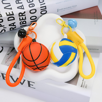 PU kožni privjesak za ključeve s pamukom – motivi košarke, nogometa i odbojke, privjesak za torbu, japansko-korejski stil