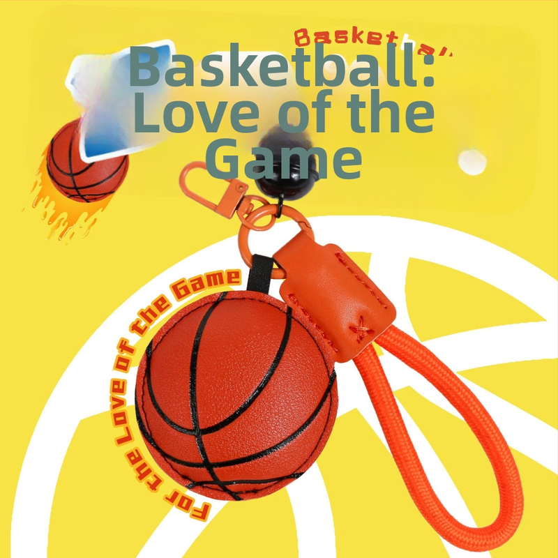 PU kožni privjesak za ključeve s pamukom – motivi košarke, nogometa i odbojke, privjesak za torbu, japansko-korejski stil