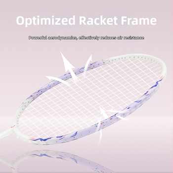 Badmintoni reketi komplekt – täielik süsinikfiberram, ultra-kerge 75–79 g, pinge 20–30 lb, tasakaalustatud pea 5U