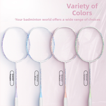 Badmintoni reketi komplekt – täielik süsinikfiberram, ultra-kerge 75–79 g, pinge 20–30 lb, tasakaalustatud pea 5U
