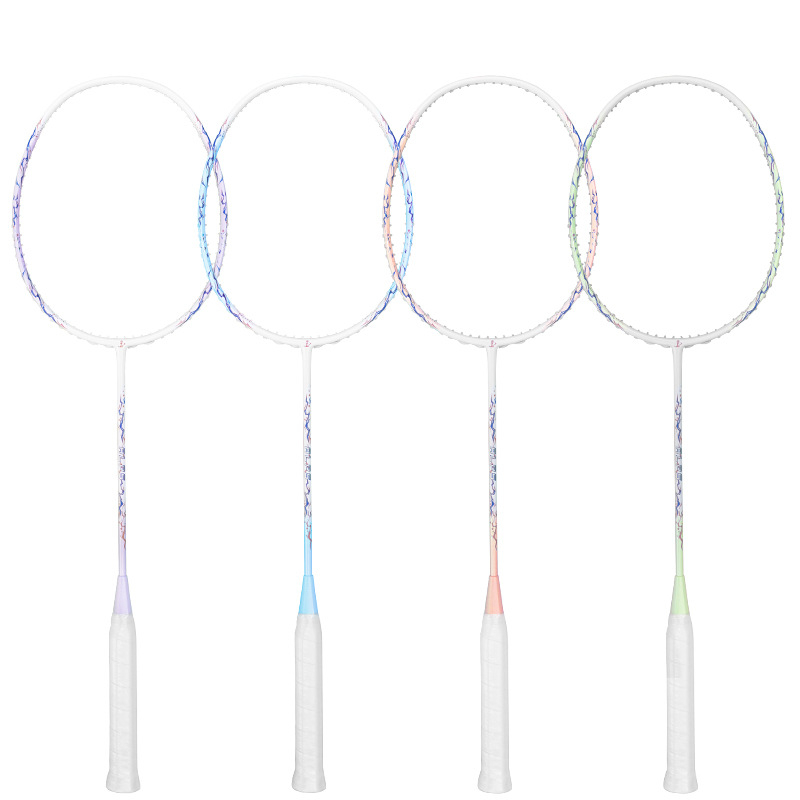Badmintoni reketi komplekt – täielik süsinikfiberram, ultra-kerge 75–79 g, pinge 20–30 lb, tasakaalustatud pea 5U
