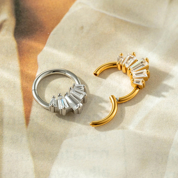 Bijuterii pentru piercing la nas și urechi – oțel inoxidabil, inel fără sudură, închis, geometric pentru nas, unisex