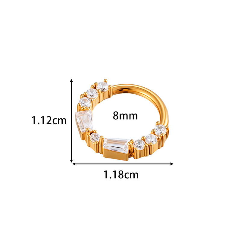 Bijuterii pentru piercing la nas și urechi – oțel inoxidabil, inel fără sudură, închis, geometric pentru nas, unisex