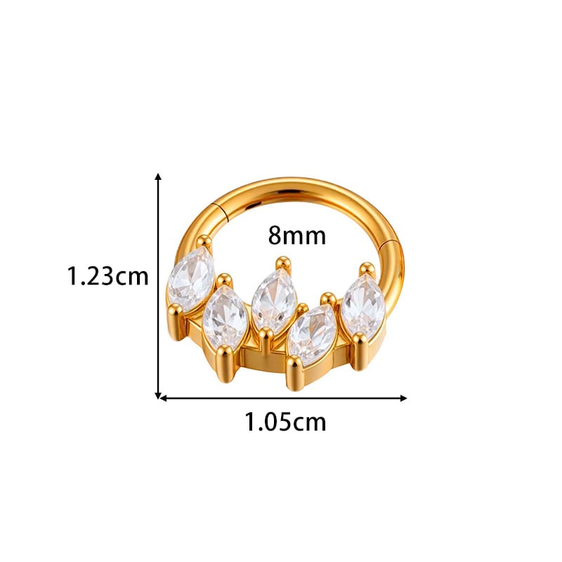 Bijuterii pentru piercing la nas și urechi – oțel inoxidabil, inel fără sudură, închis, geometric pentru nas, unisex