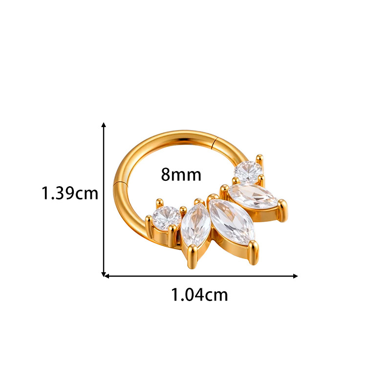 Bijuterii pentru piercing la nas și urechi – oțel inoxidabil, inel fără sudură, închis, geometric pentru nas, unisex