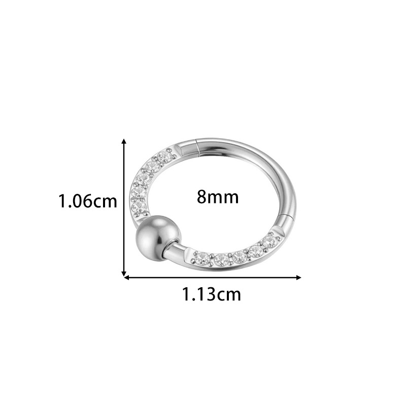 Bijuterii pentru piercing la nas și urechi – oțel inoxidabil, inel fără sudură, închis, geometric pentru nas, unisex