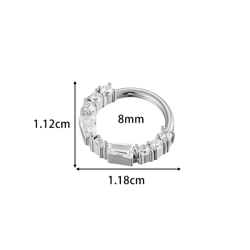 Bijuterii pentru piercing la nas și urechi – oțel inoxidabil, inel fără sudură, închis, geometric pentru nas, unisex