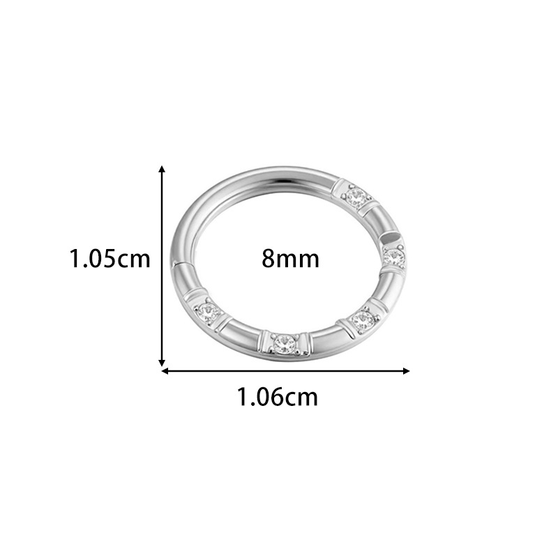 Bijuterii pentru piercing la nas și urechi – oțel inoxidabil, inel fără sudură, închis, geometric pentru nas, unisex