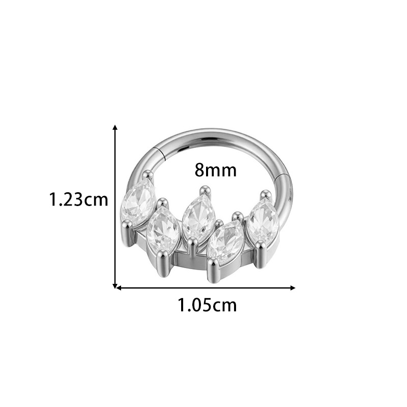 Bijuterii pentru piercing la nas și urechi – oțel inoxidabil, inel fără sudură, închis, geometric pentru nas, unisex