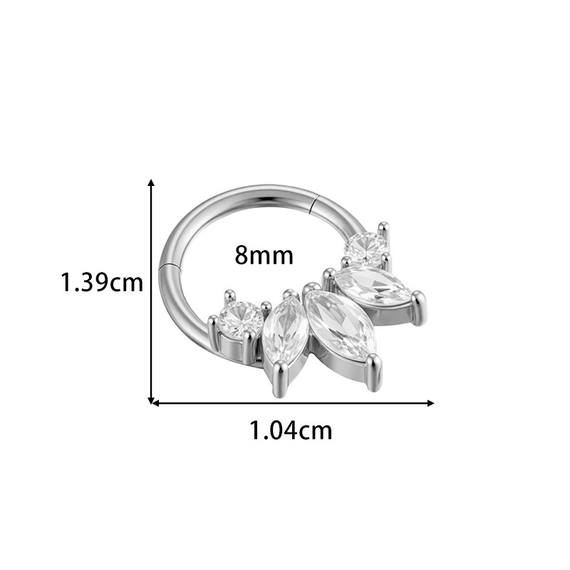 Bijuterii pentru piercing la nas și urechi – oțel inoxidabil, inel fără sudură, închis, geometric pentru nas, unisex