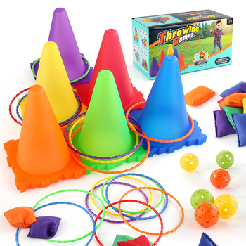 Plastikust jäätisekonuse kujuga viskerõngad sensorseks arendamiseks – helendav pimedas, kolm ühes, sobivad 4–6-aastastele (materjal: plastik; funktsioon: viskerõngad; vanus: 4–6; helendav; kolm ühes)