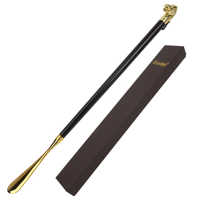 Prabangus medžio lydinio kulninis įrankis batims su liūto galva ir arklio galva, dvylikos Zodiako ženklų motyvas, 32 cm ilgio, modelis XB137, Yingte