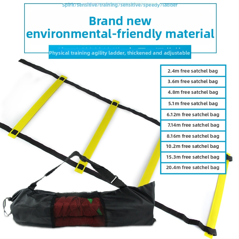 Mianda reguleeritav paksenenud agility redel jalgpalli treeninguteks – PP materjal, treeningu abivahend