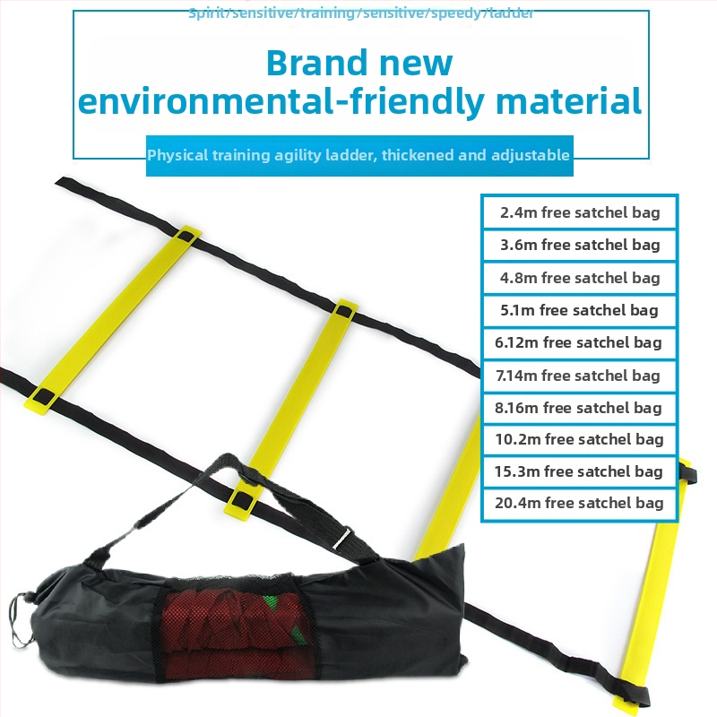 Mianda reguleeritav paksenenud agility redel jalgpalli treeninguteks – PP materjal, treeningu abivahend