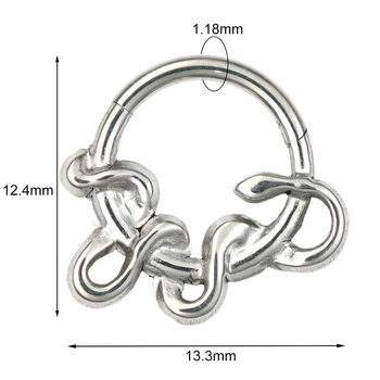 Nosni prsten od 316 nerđajućeg čelika s šarkom, motiv bodljivog konusnog cvijeta i mreže pauka, elektroplatirano, unisex
