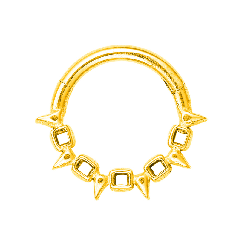 Nosni prsten od 316 nerđajućeg čelika s šarkom, motiv bodljivog konusnog cvijeta i mreže pauka, elektroplatirano, unisex