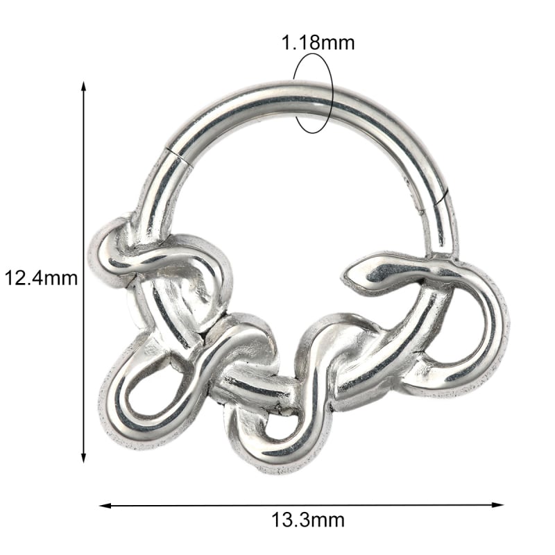 Nosni prsten od 316 nerđajućeg čelika s šarkom, motiv bodljivog konusnog cvijeta i mreže pauka, elektroplatirano, unisex