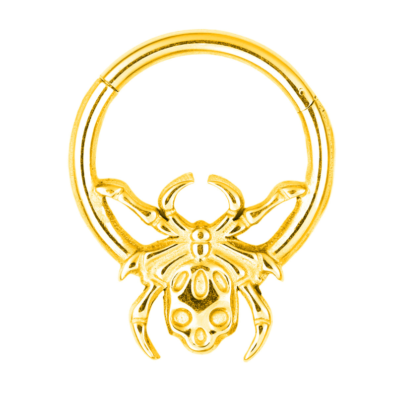 Nosni prsten od 316 nerđajućeg čelika s šarkom, motiv bodljivog konusnog cvijeta i mreže pauka, elektroplatirano, unisex