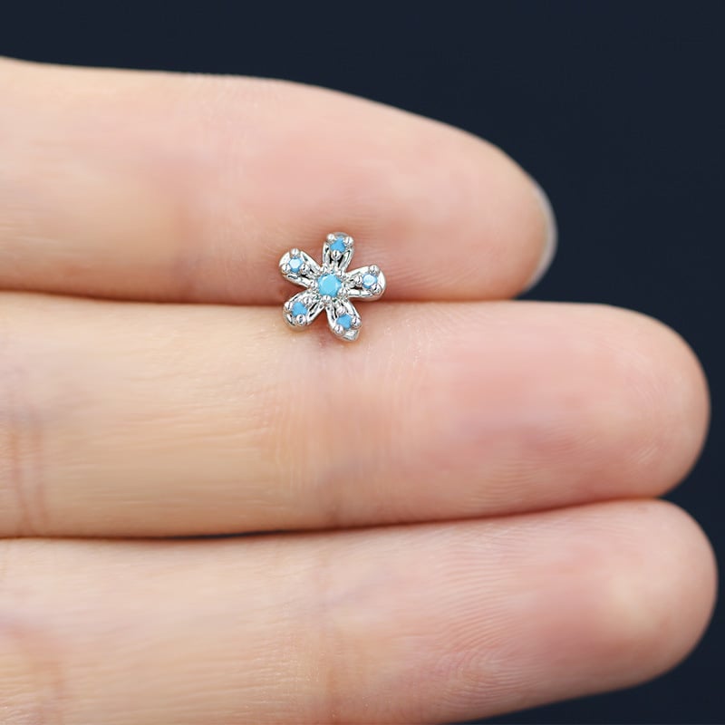 Nazalni prsten s privjeskom od cirkona u obliku srca i ametistnim kristalom — nehrđajući čelik, unisex, elektroplatirano