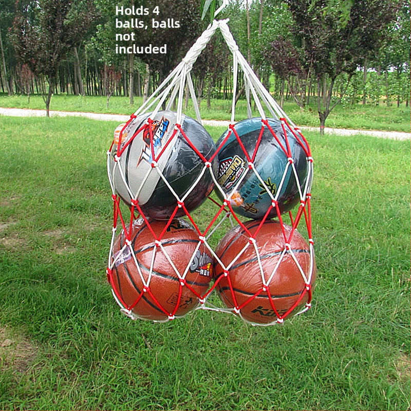 Sieťová taška na loptičky na basketbal, futbal a volejbal; veľká kapacita; materiál: polyester, polypropylén; prispôsobenie k dispozícii