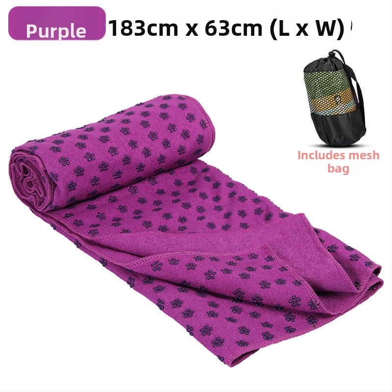 Jogas dvieli paklājs ar bieza pretslīdējošu slāni, paplašinātu sviedru uzsūkšanas virsmu un iekļauto pledu