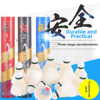 Badminton shuttlecock hane sulgedest ja nailonist, kolm astet vastupidav koolitränings jaoks