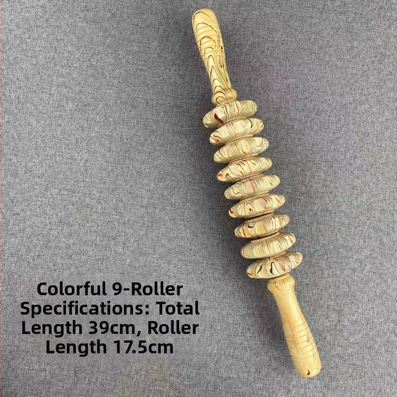 Medinis joga masažo volelis – visam kūnui, masažas juosmeniui, kaklui, nugarai, pečioms ir kojoms