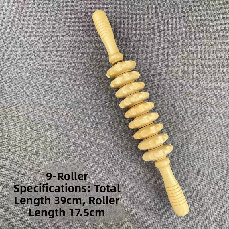 Medinis joga masažo volelis – visam kūnui, masažas juosmeniui, kaklui, nugarai, pečioms ir kojoms