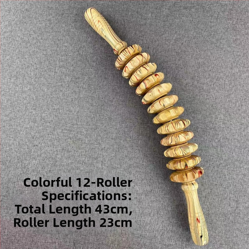 Medinis joga masažo volelis – visam kūnui, masažas juosmeniui, kaklui, nugarai, pečioms ir kojoms