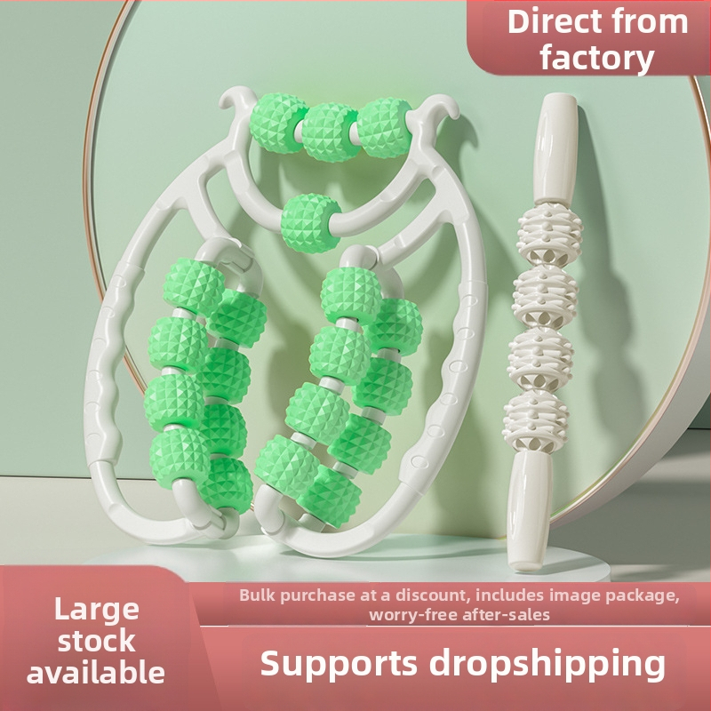 Jalaha massaažirull rõngaskujuline rattastega — kaasaskantav, sääre massaaž (3–4 ratast)