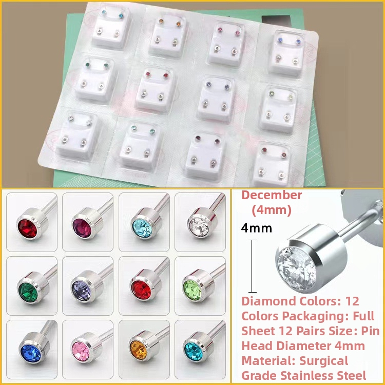 Όπλο τρυπήματος αυτιού – Ανοξείδωτος χάλυβας 316, ηλεκτροπλατίωση, unisex, απλό στυλ, κύκλος, καρδιά, πέντε αστέρια