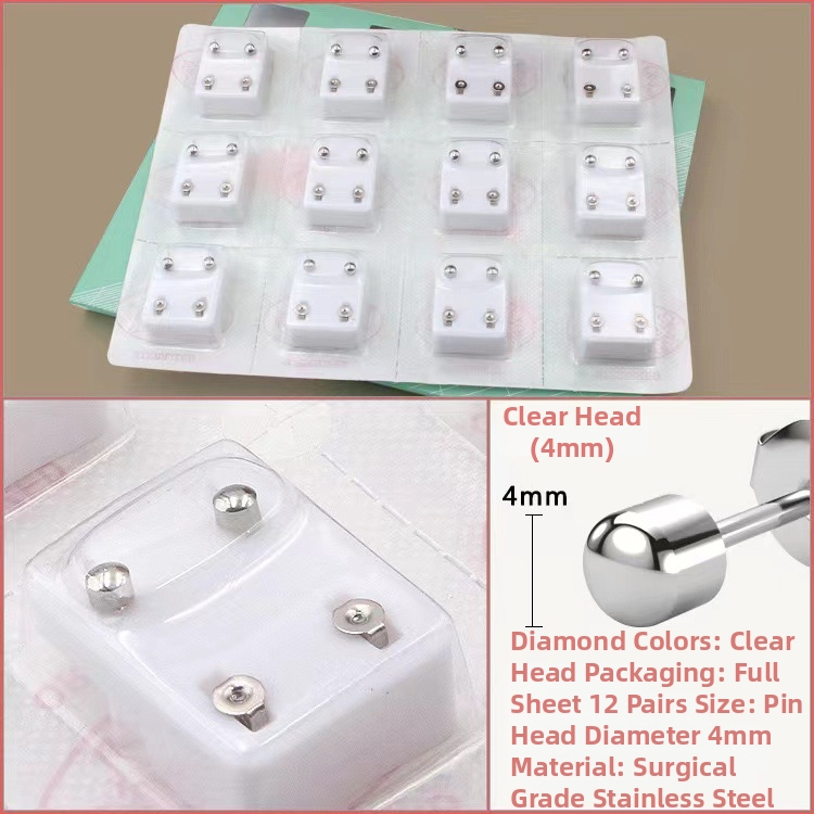 Pistolka na piercing ucha – 316 nerezová oceľ, elektroplatovanie, unisex, jednoduchý štýl, kruh, srdce, päť hviezd