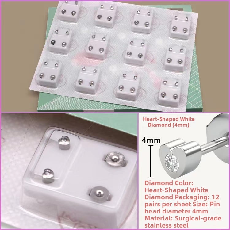 Όπλο τρυπήματος αυτιού – Ανοξείδωτος χάλυβας 316, ηλεκτροπλατίωση, unisex, απλό στυλ, κύκλος, καρδιά, πέντε αστέρια