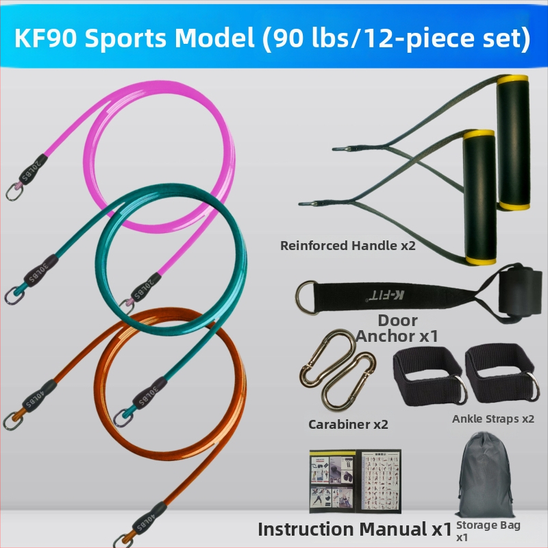 Latekso kabelio tempimo virvė namų treniruotėms – rankų jėga, krūtinės išplėtimas, pasipriešinimo treniruotė – 135×1600