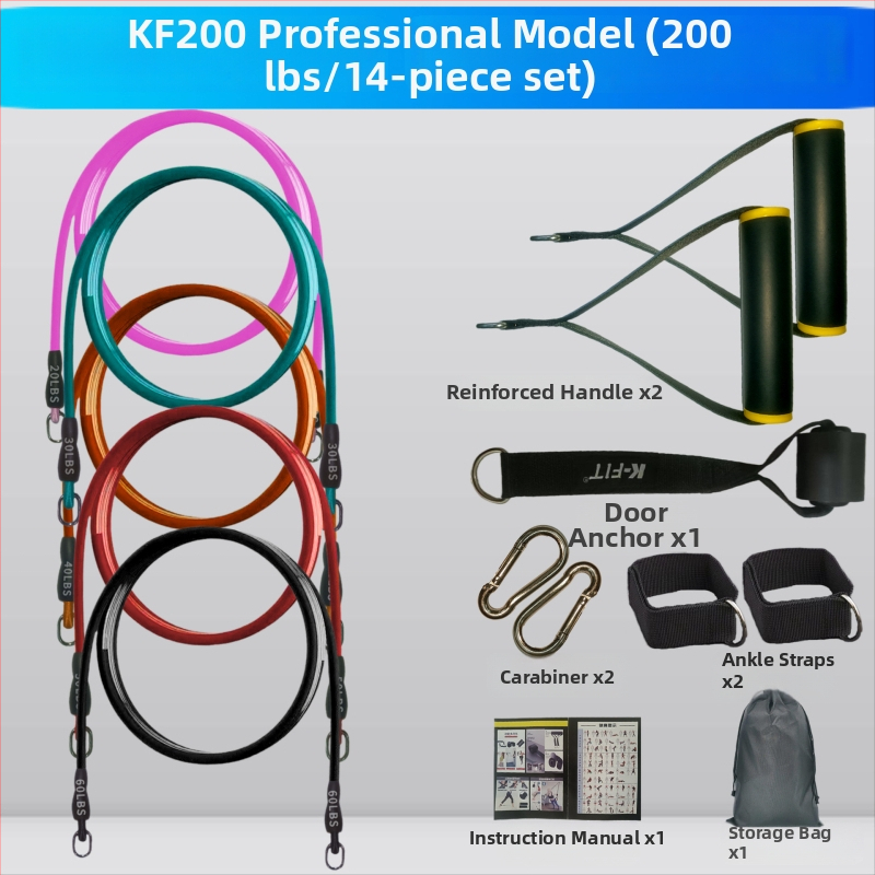 Latekso kabelio tempimo virvė namų treniruotėms – rankų jėga, krūtinės išplėtimas, pasipriešinimo treniruotė – 135×1600