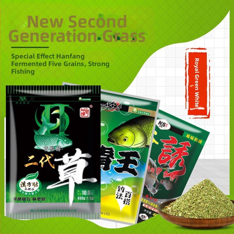 Pūderēta ēsma zālēm — otrās paaudzes formula lielām zālēm līdzīgām zivīm