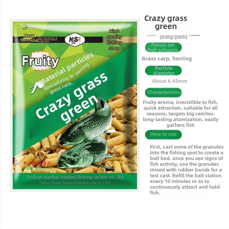 Pūderēta ēsma zālēm — otrās paaudzes formula lielām zālēm līdzīgām zivīm